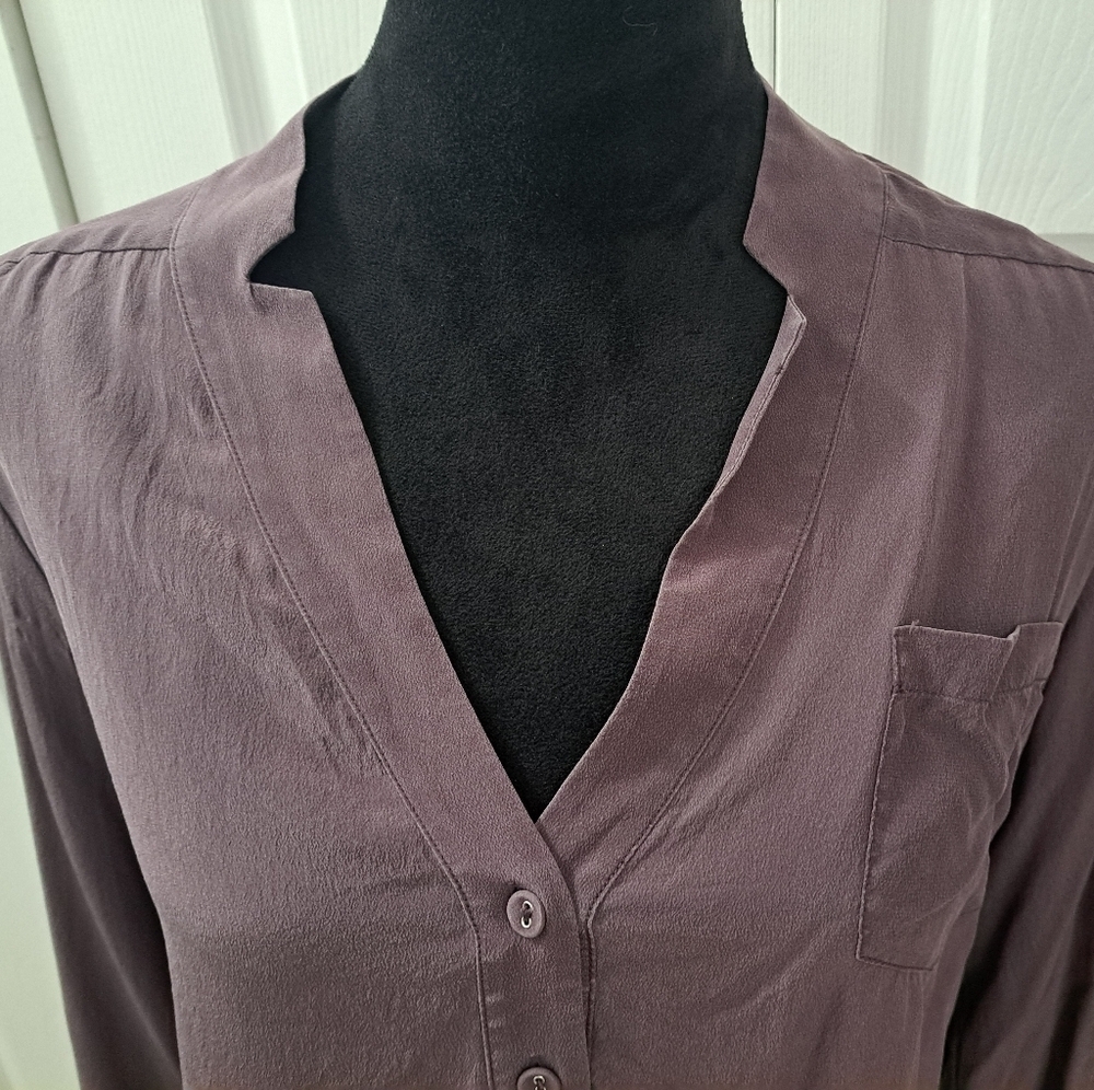 Acrobat Mauve 100% Silk Blouse Size XS - Picture 2 of 13